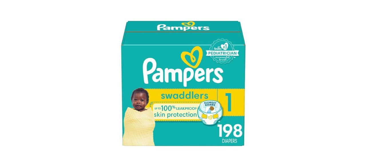 Box of Pampers Swaddlers Diapers size 1