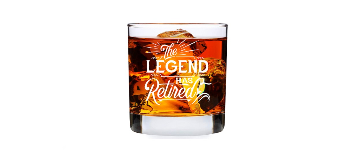Humor Us Goods The Legend Has Retired Whiskey Glass Humor Us Goods The Legend Has Retired Whiskey Glass