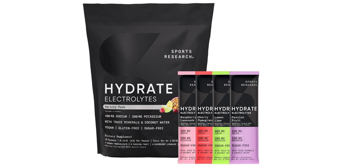 Sports Research Hydrate Electrolytes Powder Packets 16-Count