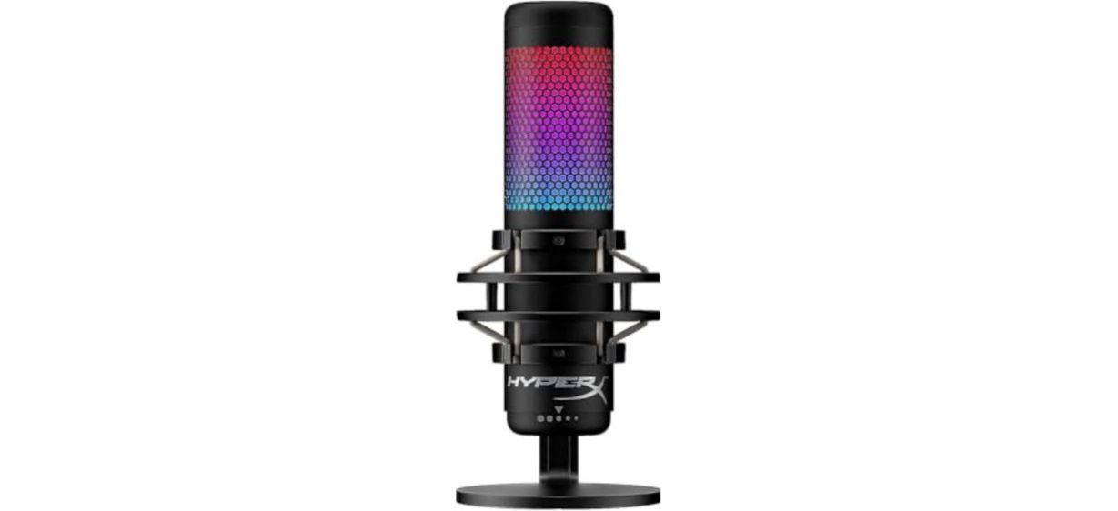 HyperX QuadCast S RGB USB Condenser Microphone on white back  HyperX QuadCast S RGB USB Condenser Microphone on white back