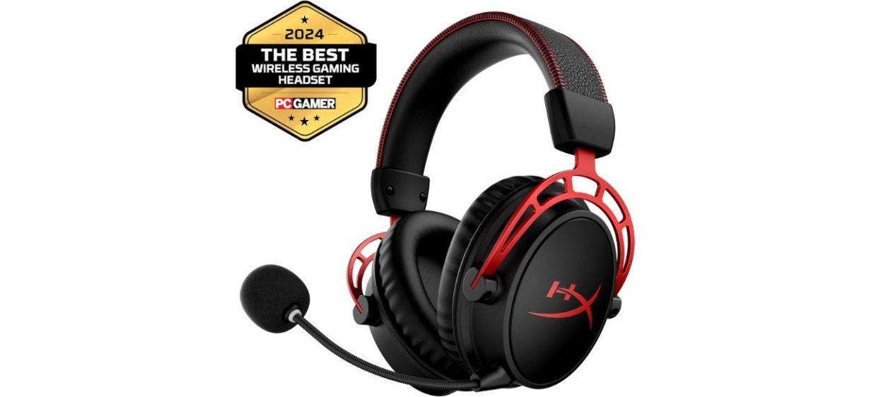 HyperX Cloud Alpha Wireless Gaming Headset on white back HyperX Cloud Alpha Wireless Gaming Headset on white back