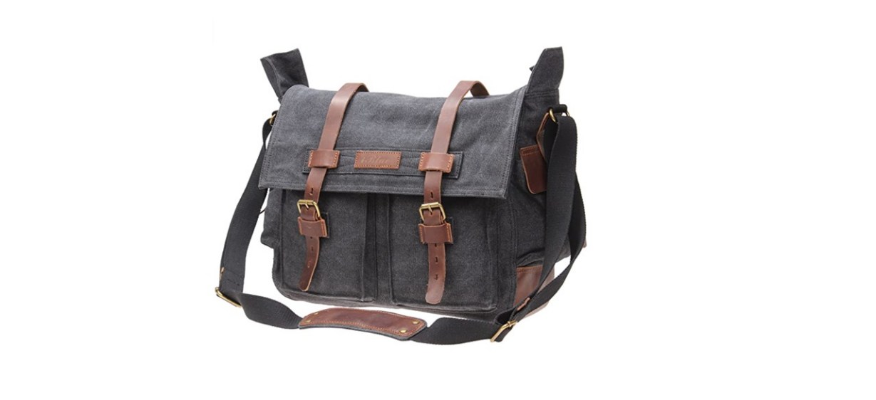 IBLUE Men’s Extra Large Canvas Messenger Ba