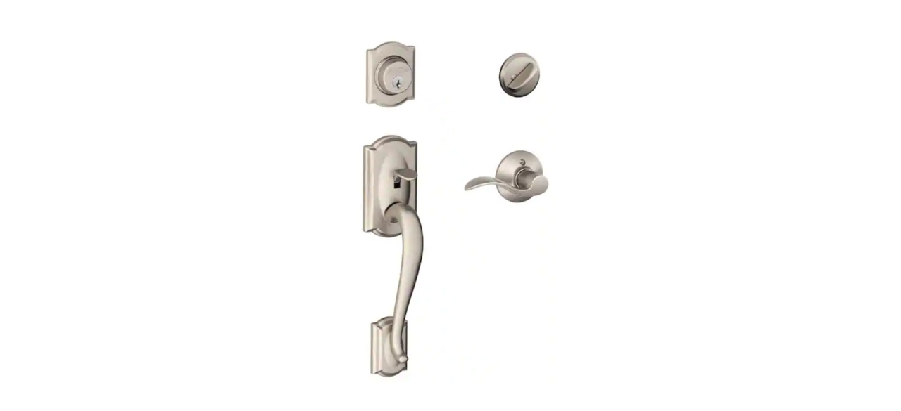 best Schlage Camelot Single Cylinder Deadbolt with Accent Handle Door Handleset