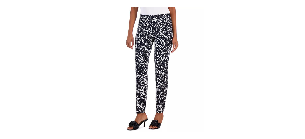 best Alfani Tummy-Control Skinny Pants in Blue Geo Jacquard