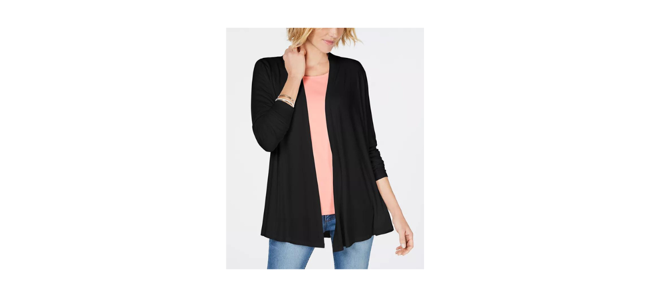 best Karen Scott Draped Open-Front Cardigan