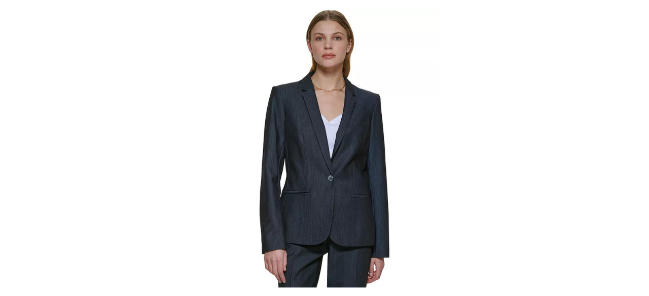 one-button Calvin Klein blazer