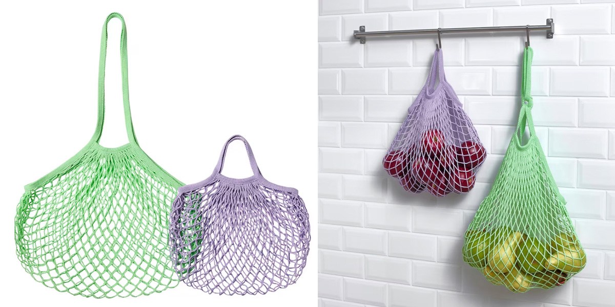 Tabberas Mesh Bag, Set of 2, Green/Lilac