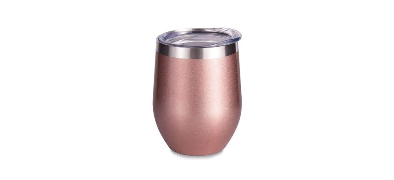 Insulated Rose Gold Stainless Steel Wine Tumbler 