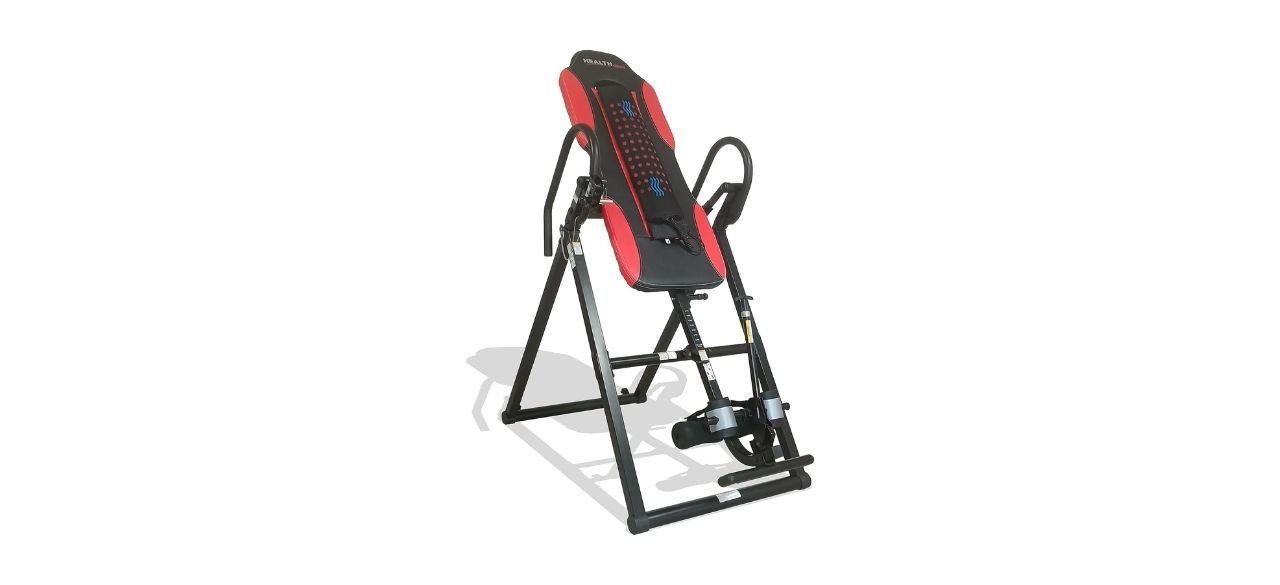 a red and black inversion table