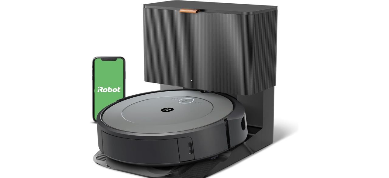 iRobot Roomba i3+ EVO Robot Vacuum on white back