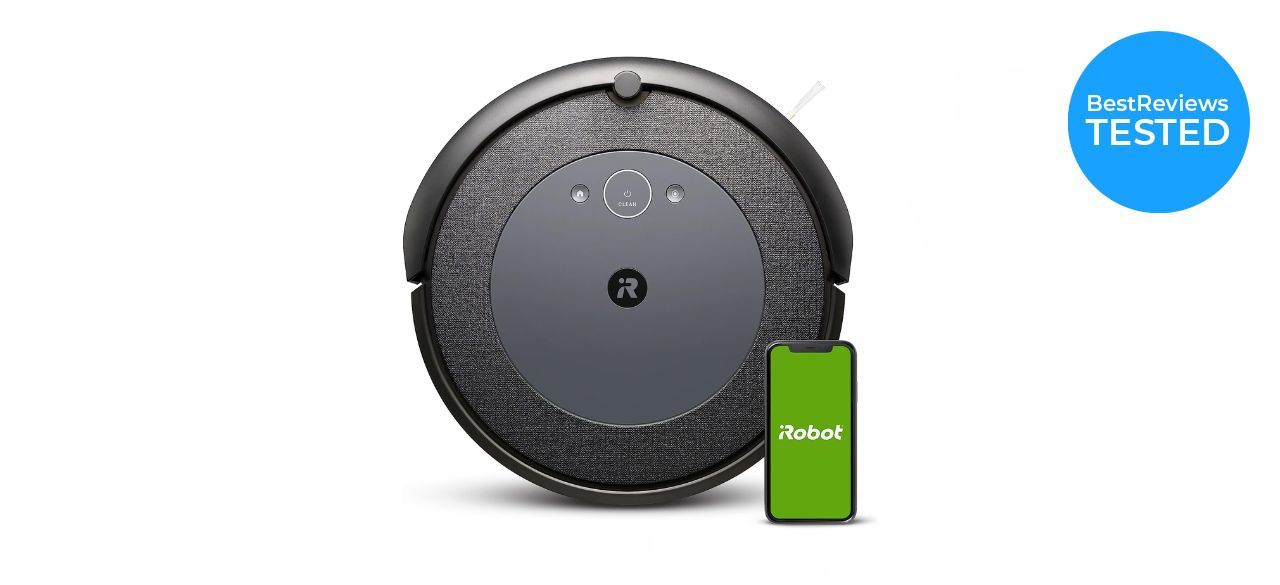 iRobot Roomba i4 EVO Wi-Fi Connected Robot Vacuum; text reads: "BestReviews Tested"