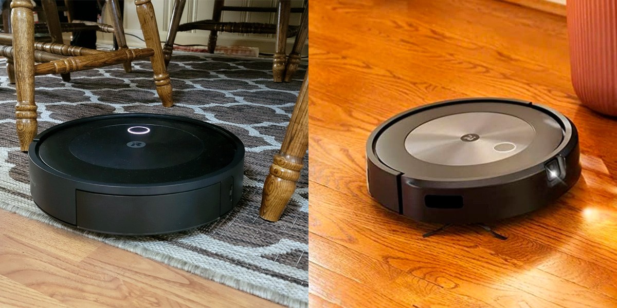 Roomba j7 next to j7+ for feature comparison