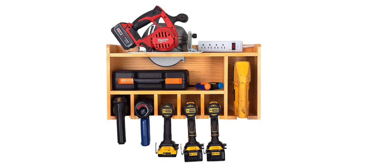 Iron Forge Tools Wooden Power Tool Organizer and Charging Station