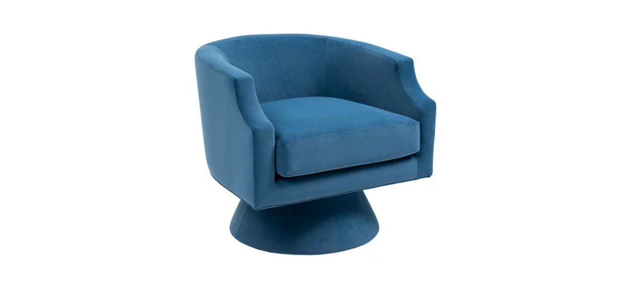 Blue Jins & Vico 360 Degree Swivel Accent Barrel Chair