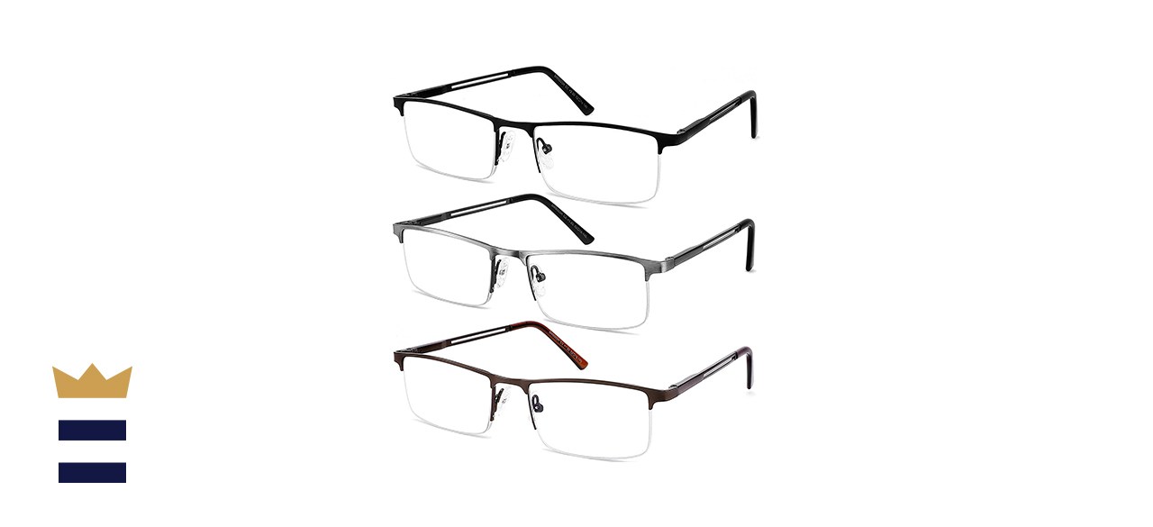 JJWELL 3 Pack Blue Light Reading Glasses