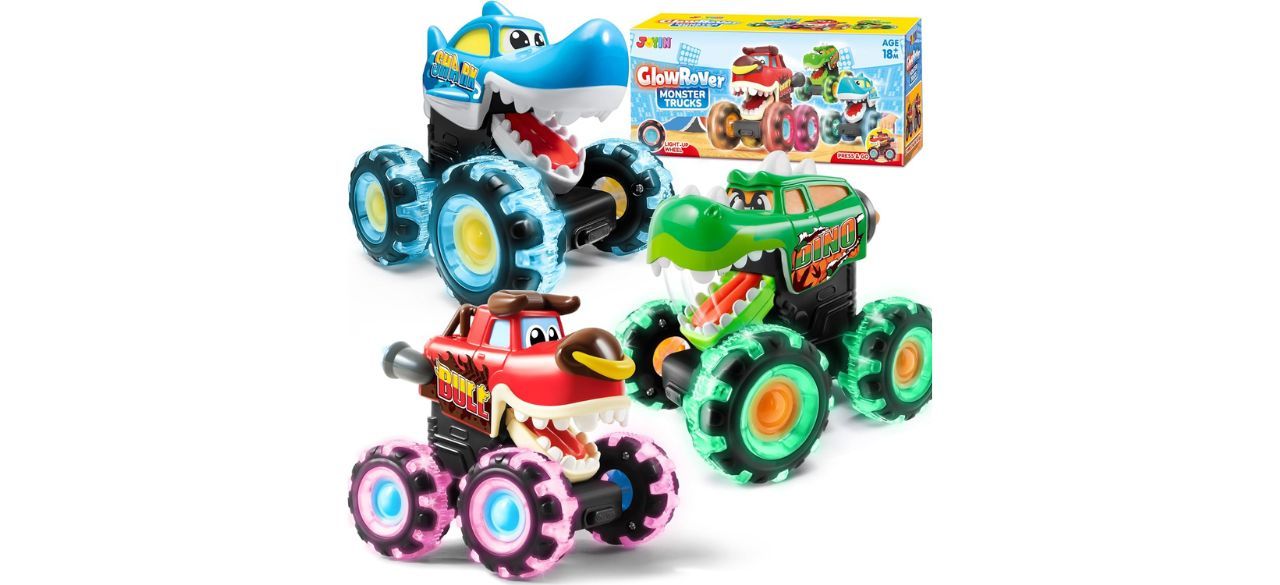 JOYIN 3 Pack Monster Truck on white background