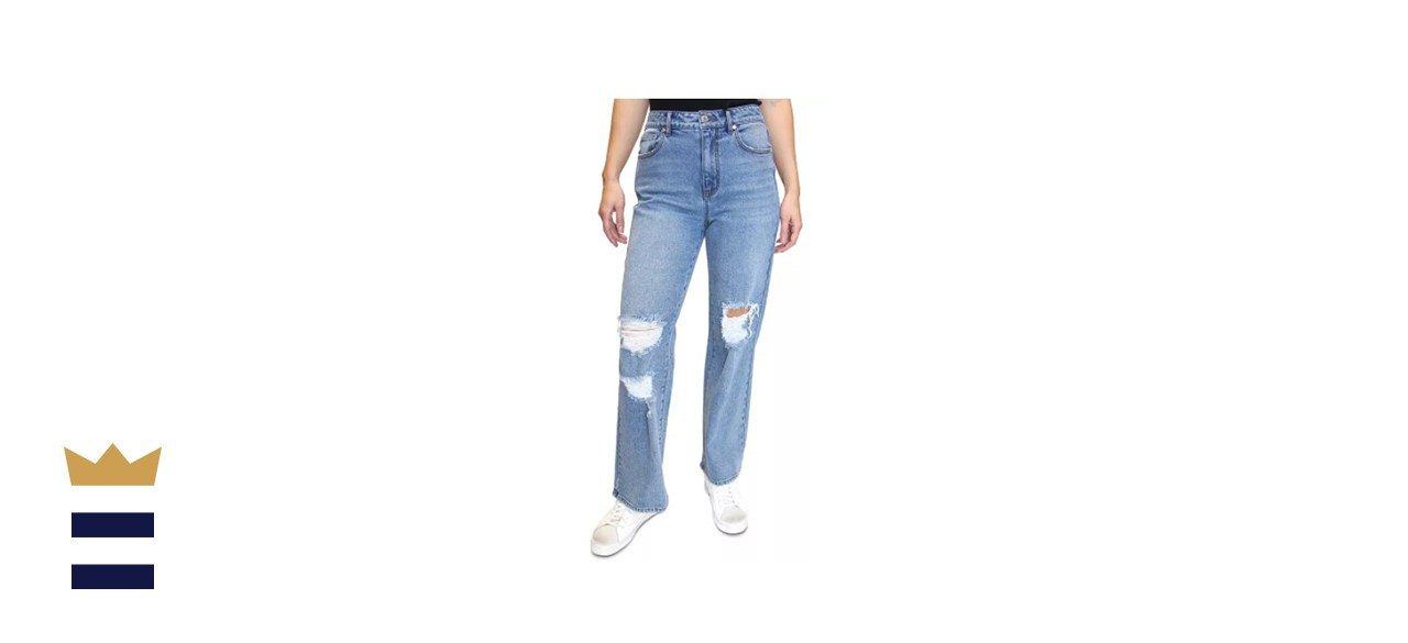 Almost Famous Juniors’ Distressed Straight Leg Jeans