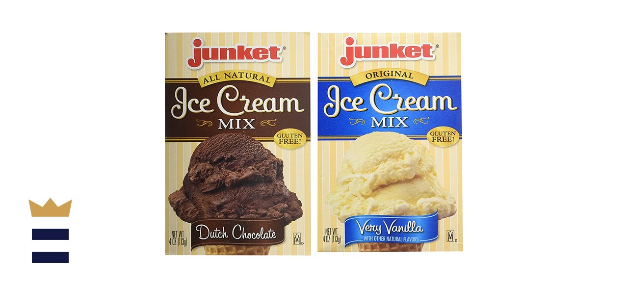 Junket Ice Cream Mix Bundle Vanilla and Chocolate Ice Cream Mix, 4 oz. Boxes (Pack of 4)