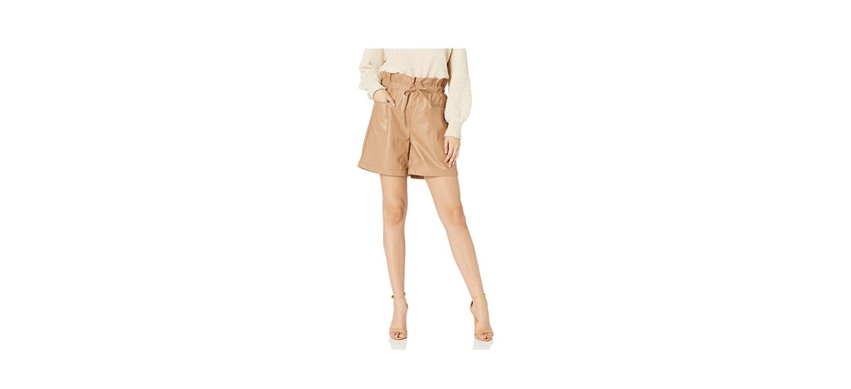 Kendall and Kylie Vegan Leather Paperbag Shorts