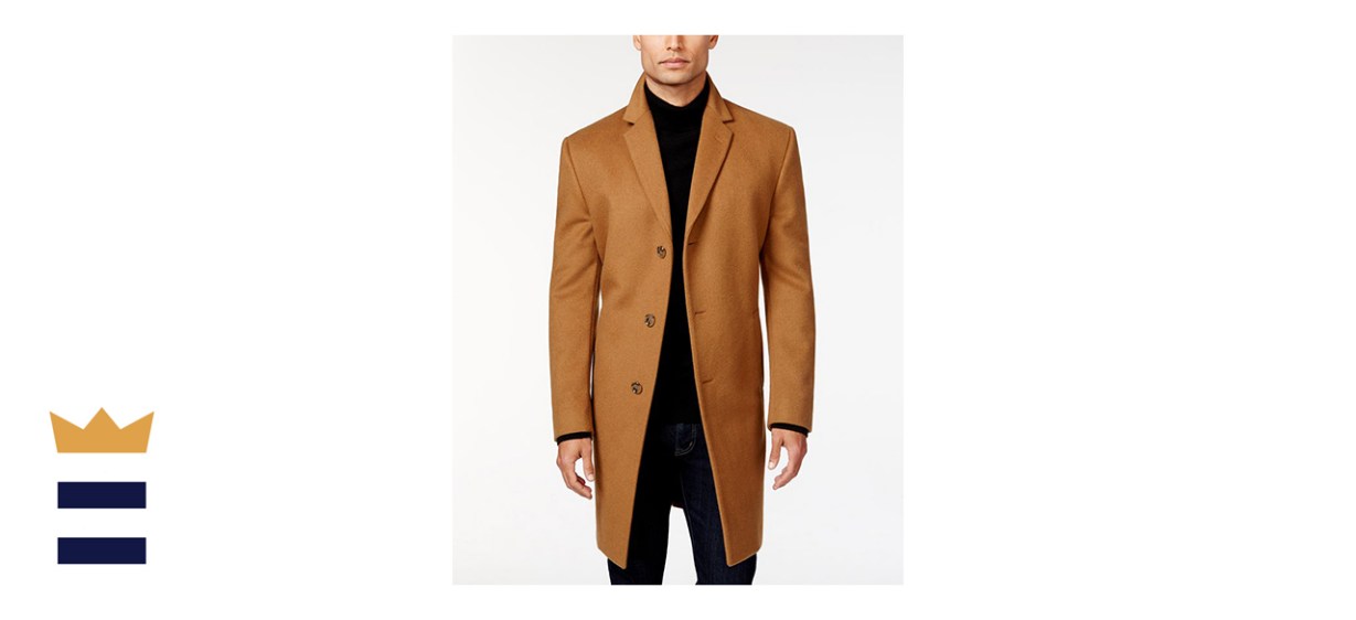 Kenneth Cole Reaction Mens Raeburn Wool Blend Overcoat