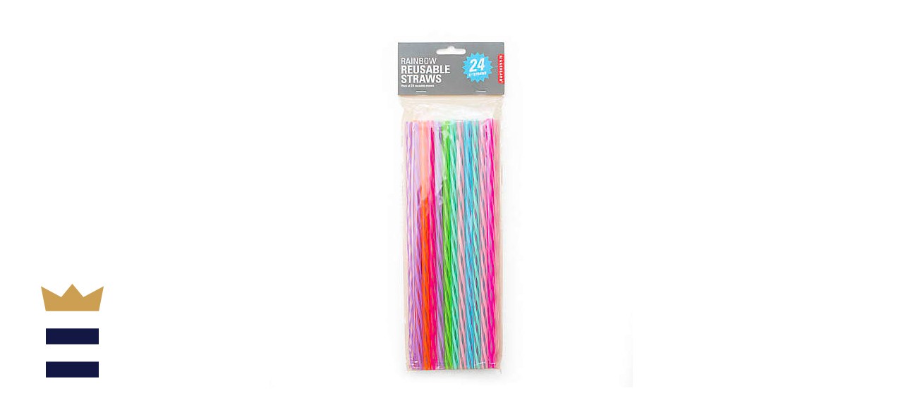 Kikkerland Bright Color Reusable Straws