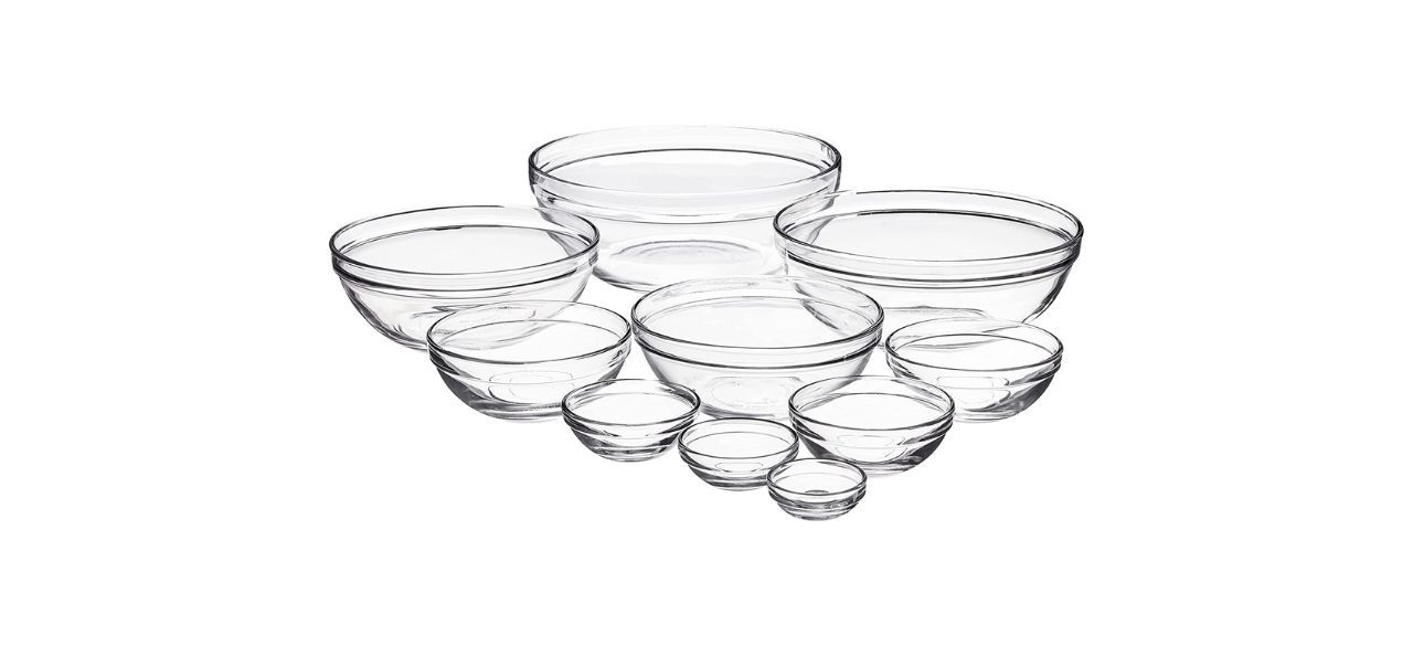 Anchor Hocking Set of 10 Glass Mixing Bowls