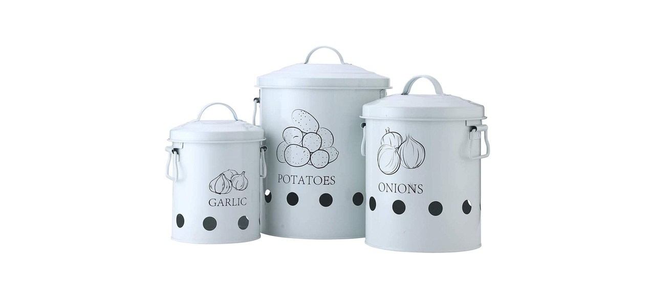 Kitchen-Best G.a Homefavor Set Of Three Vintage Kitchen Storage Canisters