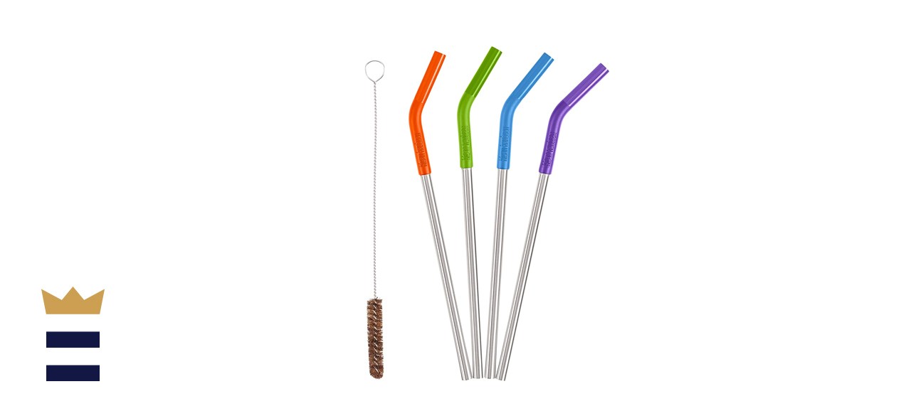 14 PCS Silicone Straws, Big Reusable Extra Long Flexible Bent Silicone  Drinking Straws Set Regular Size 4 Stainless Steel Straws 3 Straw Cleaning  Brushes with 1 Pouch for Tumblers Toddlers Kids 