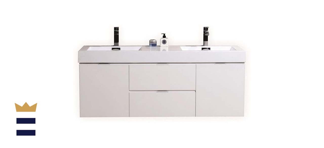 Kubebath Bliss Double Sink Floating Bathroom Vanity