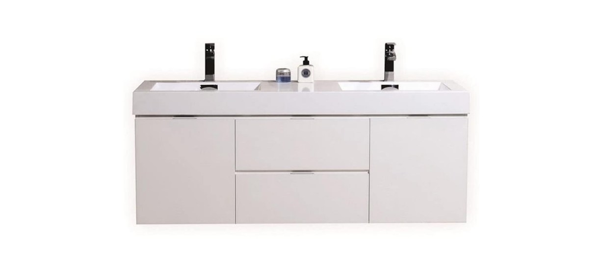 Kubebath Bliss Double Sink Floating Modern Bathroom Vanity