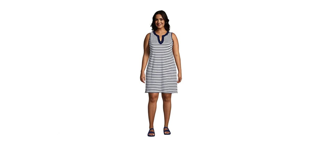 Lands' End Splitneck Swim Cover-Up Dress