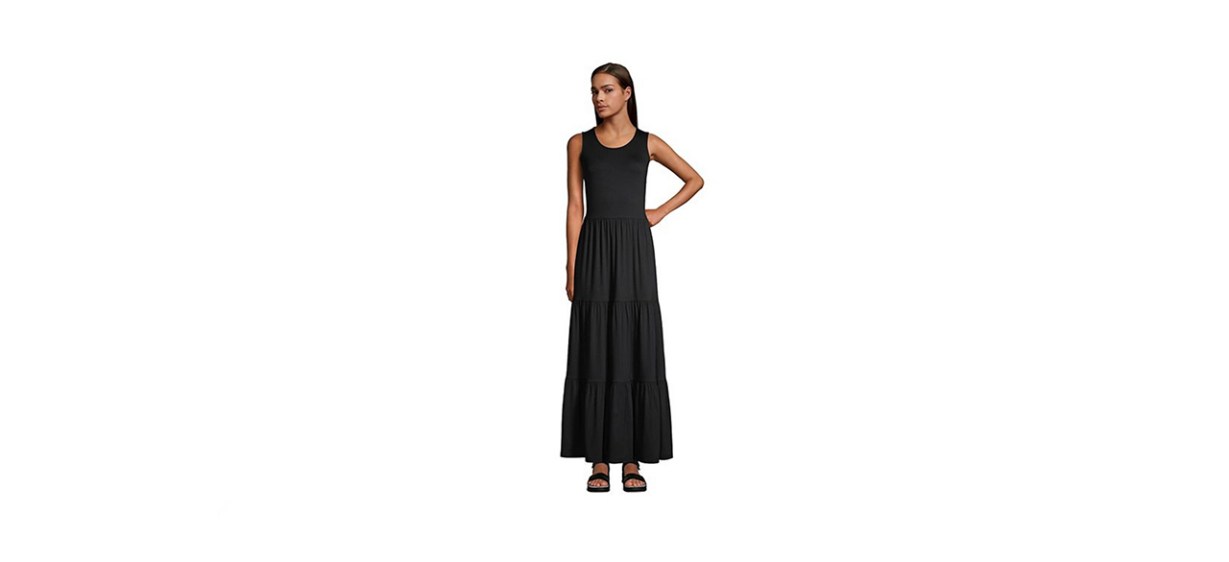 Lands End Tiered Sleeveless Maxi Dress