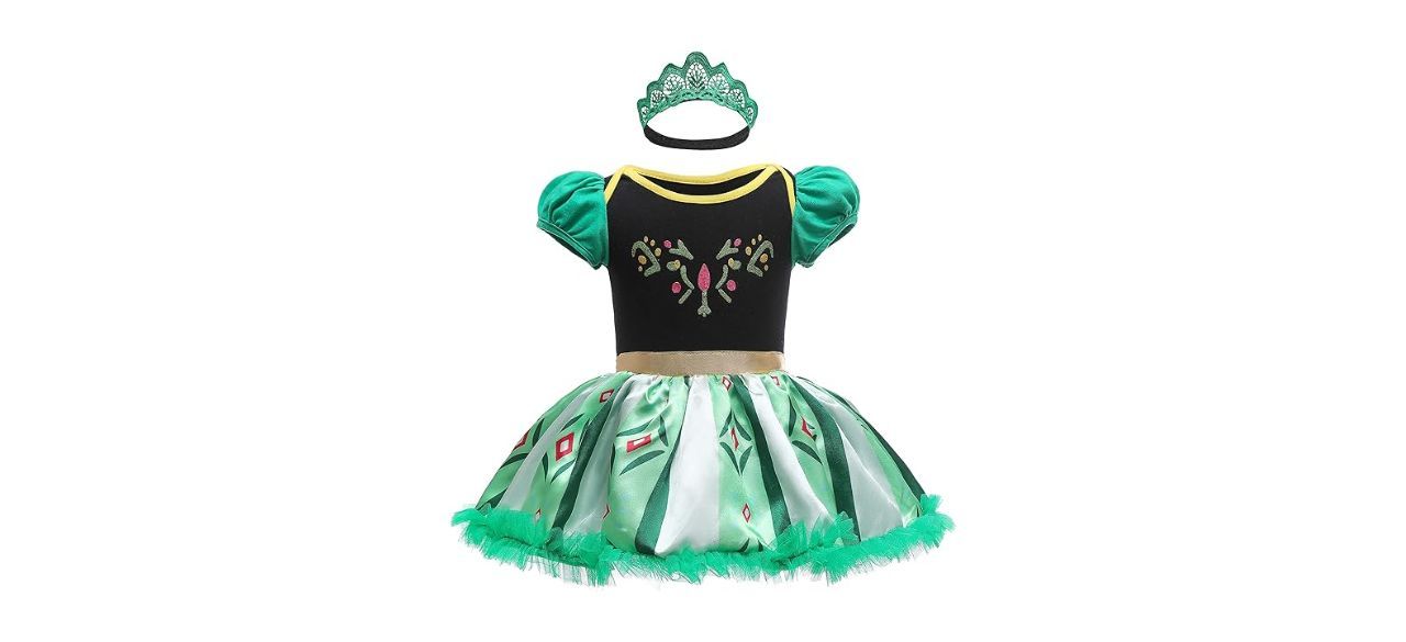 green baby-sized Princess Anna dress from 