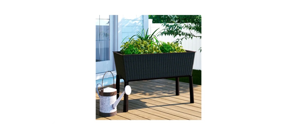 Latitude Run Kenyen Plastic Elevated Planter Latitude Run Kenyen Plastic Elevated Planter