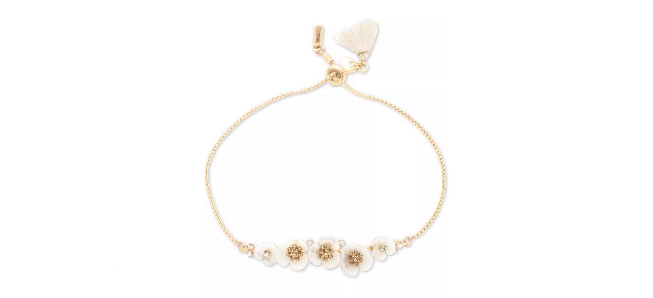 Lonna and Lilly Gold-Tone Flower Slider Bracelet