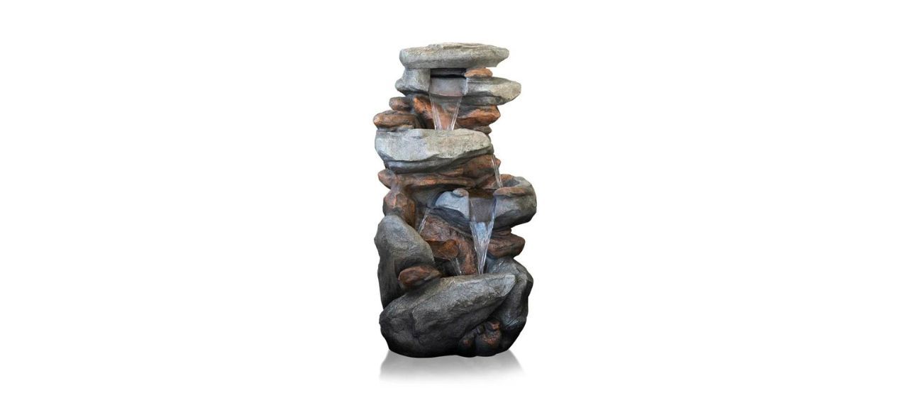 Millwood Pines Weather Resistant Floor Fountain with Light