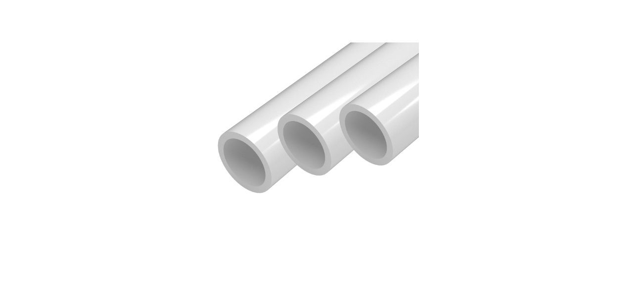 Three white PVC pipes