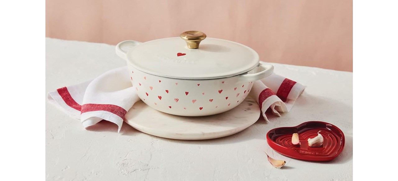 Le Creuset L'Amour Enameled Cast Iron Soup Pot with hearts