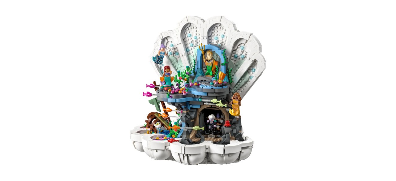 The Little Mermaid Royal Clamshell Lego set on white background