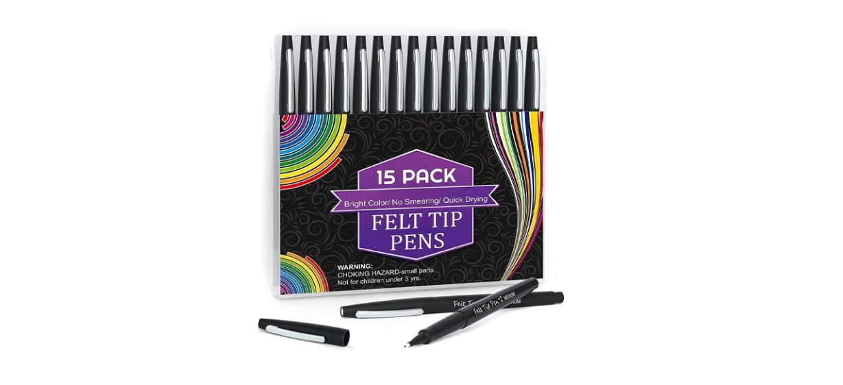 Lelix Black Felt Tip Pens 