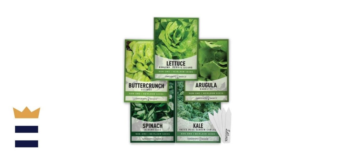 Lettuce and Greens Heirloom Vegetable Seeds (Five Packets)