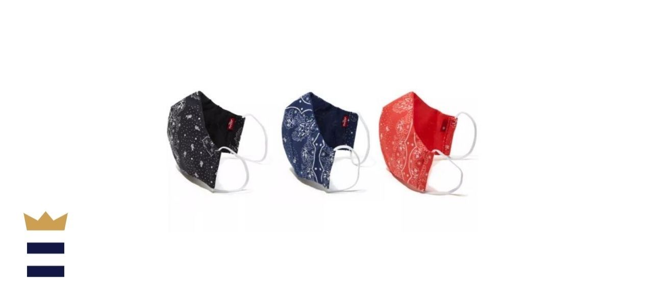 Levi's Re-Usable Bandana Print Reversible Face Mask (Pack of 3)