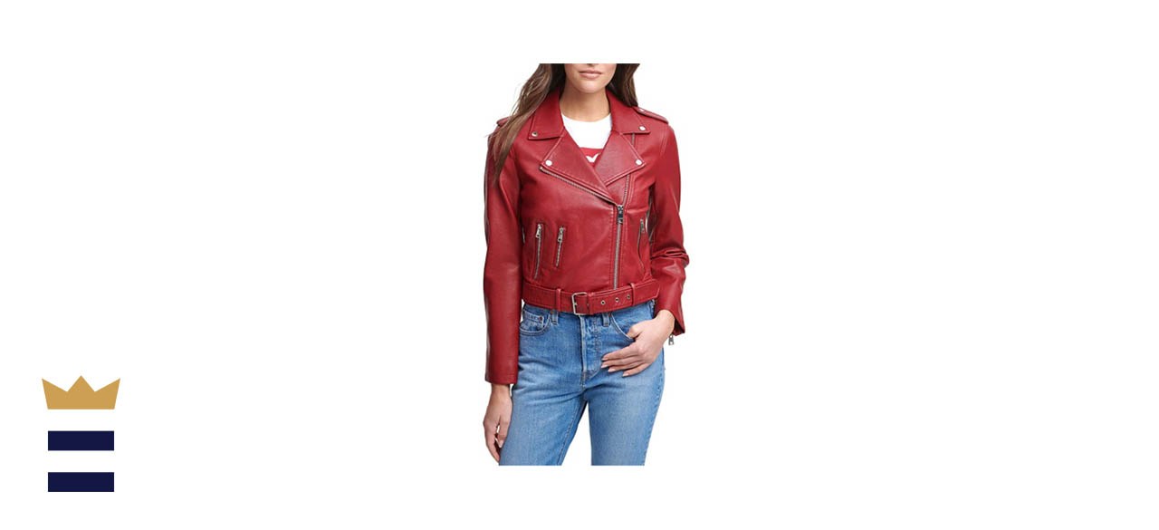 Levi's Women's Faux Leather Belted Motorcycle Jacket 