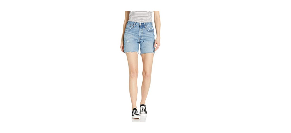 Levi's Womens Premium 501 Mid Thigh ShortDenim Shorts