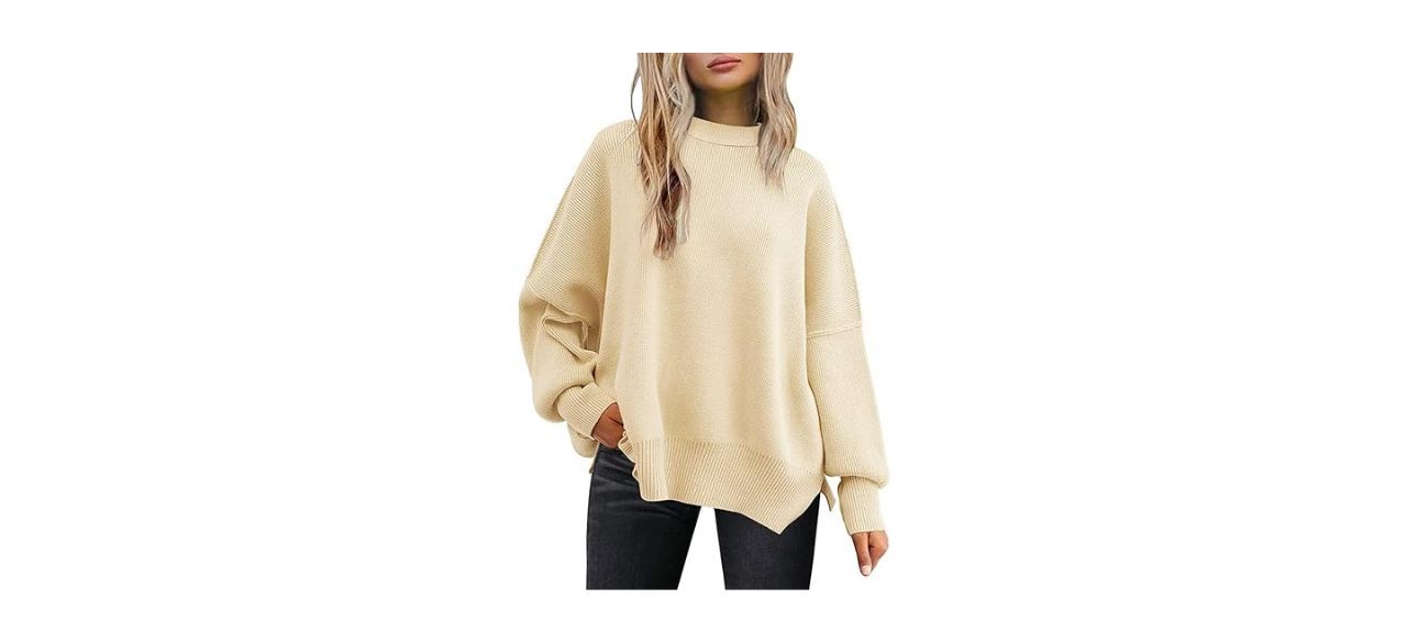 Lillusory Women's Crewneck Batwing Long-Sleeve Sweater