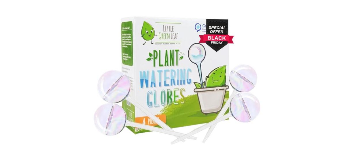 Little Green Leaf Plant Watering Globes Little Green Leaf Plant Watering Globes