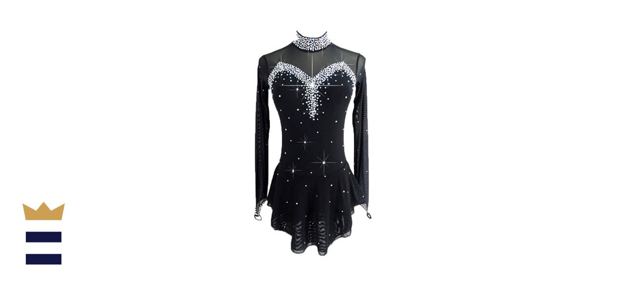 LIUHUO Black Ice Figure Skating Dress for Girls