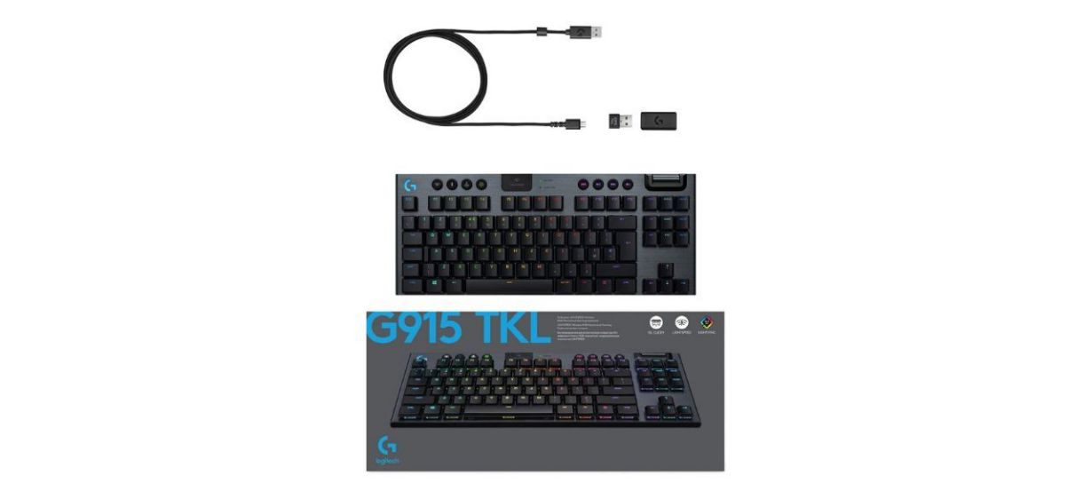 Logitech G915 TKL Tenkeyless Lightspeed Wireless RGB Mechanical Gaming Keyboard inline