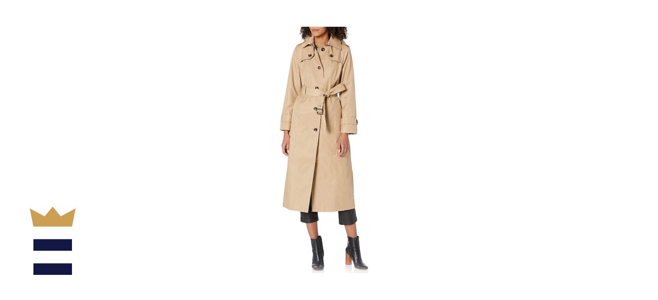 LONDON FOG Women's Single Breasted Long Trench Coat