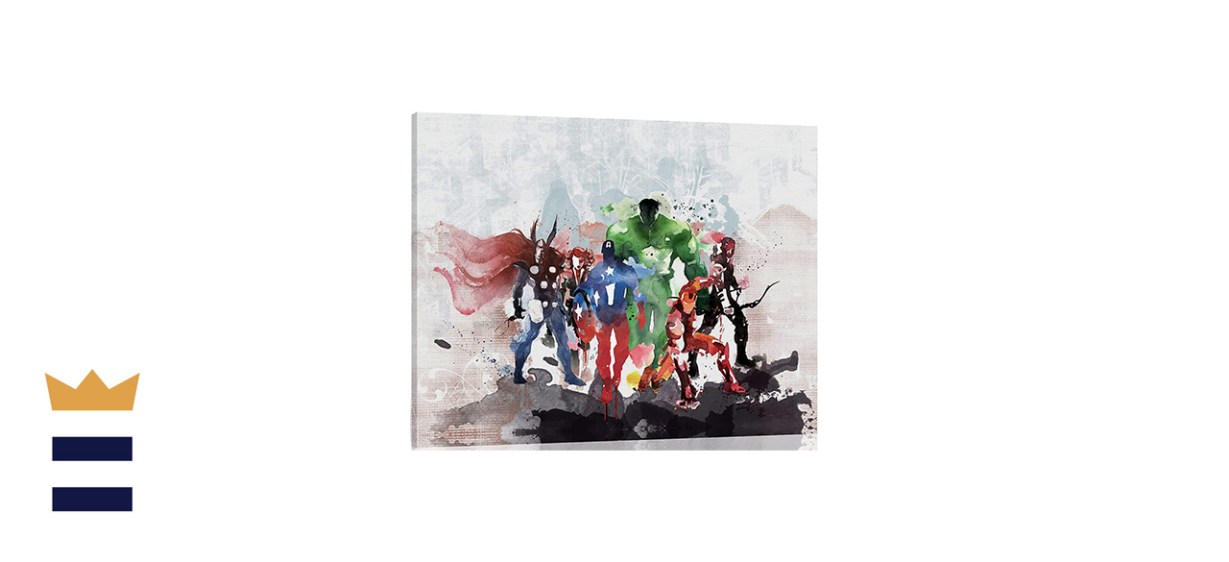 LP ART Watercolor Super Heroes Collage Wall Art Canvas Print